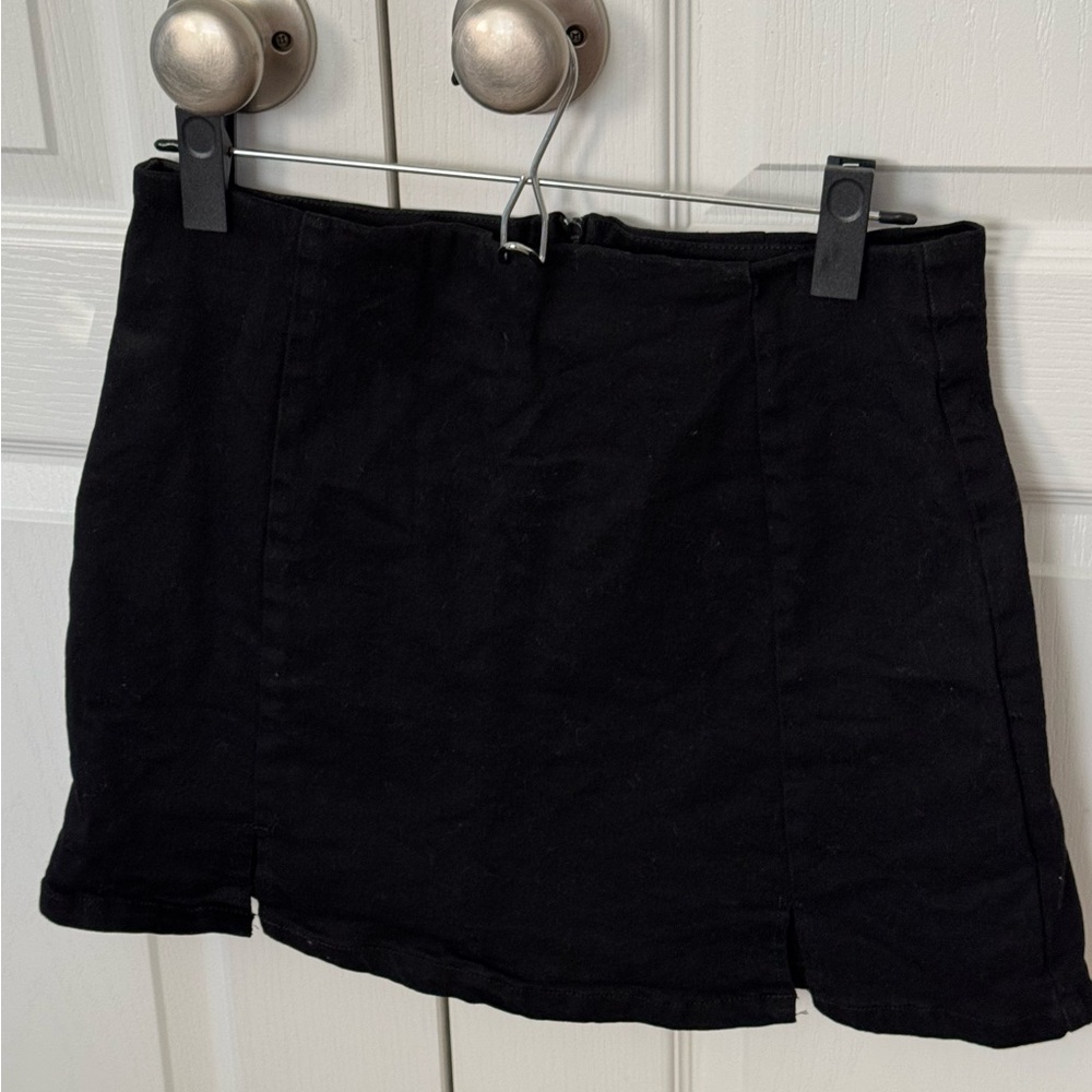 High Waist Denim Skort Casual Split Hem